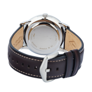 Fossil Neutra Minimalist Moonphase Silver Dial Brown Leather Strap Watch for Men - FS5905