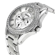 Fossil Riley Multifunction Silver Dial Silver Steel Strap Watch for Women - ES3202