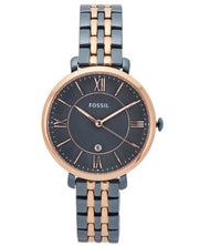 Fossil Jaqueline Grey Dial Two Tone Steel Strap Watch for Women - ES4321