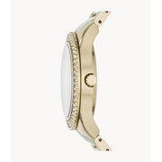 Fossil Stella Multifunction Gold Dial Two Tone Steel Strap Watch for Women - ES4757