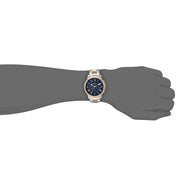 Fossil Grant Chronograph Blue Dial Two Tone Steel Strap Watch for Men - FS5024