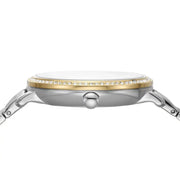 Fossil Jacqueline Analog Moonphase Mother of Pearl White Dial Two Tone Steel Strap Watch for Women - ES5166