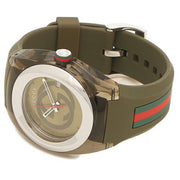 Gucci Sync XXL Quartz Brown Dial Brown Leather Strap Watch For Men - YA137106