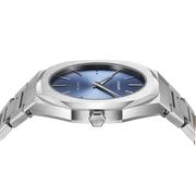 D1 Milano Ultra Thin Blue Dial Silver Steel Watch for Men - D1-UTBJ03