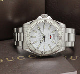 Gucci Dive Quartz White Dial Silver Steel Strap Watch for Men - YA136302