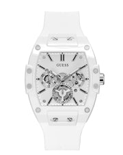Guess Phoenix Multifunction White Dial White Rubber Strap Watch for Men - GW0203G2