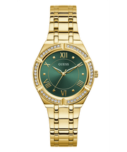 Guess Cosmo Diamonds Green Dial Gold Steel Strap Watch for Women - GW0033L8