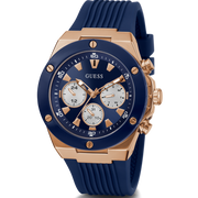 Guess Poseidon Blue Dial Blue Rubber Strap Watch for Men - GW0057G2
