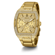 Guess Phoenix Multifunction Crystals Gold Dial Gold Steel Strap Watch For Men - GW0094G2
