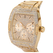 Guess Phoenix Multifunction Crystals Gold Dial Gold Steel Strap Watch For Men - GW0094G2