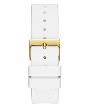 Guess Venus Diamonds White Dial White Rubber Strap Watch for Women - GW0118L5