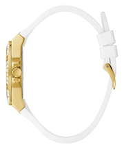 Guess Venus Diamonds White Dial White Rubber Strap Watch for Women - GW0118L5