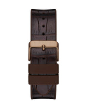 Guess Edge Chronograph Brown Dial Brown Leather Strap Watch For Men - GW0492G2