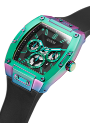 Guess Phoenix Multifunction Black Dial Black Rubber Strap Watch for Men - GW0202G5