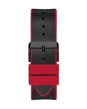 Guess Phoenix Multifunction Black Dial Black & Red Rubber Strap Watch for Men - GW0202G7