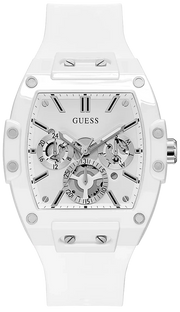 Guess Phoenix Multifunction White Dial White Rubber Strap Watch for Men - GW0203G2