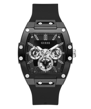 Guess Phoenix Multifunction Black Dial Black Rubber Strap Watch for Men - GW0203G3