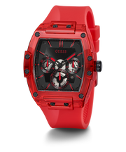 Guess Phoenix Multifunction Black Dial Red Rubber Strap Watch for Men - GW0203G5