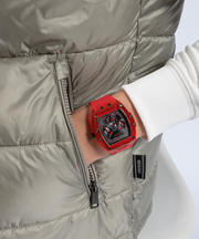 Guess Phoenix Multifunction Black Dial Red Rubber Strap Watch for Men - GW0203G5