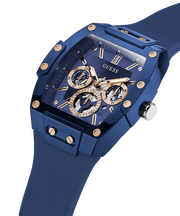 Guess Phoenix Multifunction Blue Dial Blue Rubber Strap Watch for Men - GW0203G7