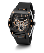 Guess Phoenix Multifunction Black Dial Black Silicone Strap Watch For Men - GW0203G8