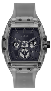 Guess Phoenix Multifunction Black Dial Grey Silicone Strap Watch For Men - GW0203G9