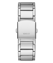 Guess Zeus Multifunction Diamonds Silver Dial Silver Steel Strap Watch for Men - GW0209G1