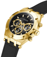 Guess Continental Black Dial Black Rubber Strap Watch for Men - GW0262G2