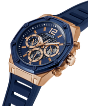 Guess Momentum Chronograph Blue Dial Blue Rubber Strap Watch for Men - GW0263G2
