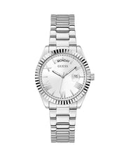 Guess Luna Silver Dial Silver Steel Strap Watch for Women - GW0308L1