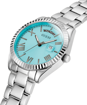 Guess Luna Quartz Blue Dial Silver Steel Strap Watch For Women - GW0308L4