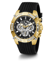 Guess Trophy Multifunction Black Dial Black Rubber Strap Watch for Men - GW0333G2