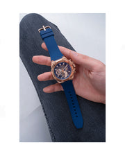 Guess Third Gear Analog Blue Dial Blue Rubber Strap Watch for Men - GW0334G3