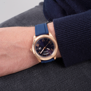 Guess Connoisseur Blue Dial Blue Silicone Strap Watch For Men - GW0335G2