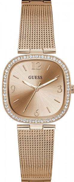 Guess Tapestry Diamonds Rose Gold Dial Rose Gold Mesh  display picture 2