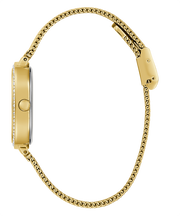 Guess Quartz Green Dial Gold Mesh Strap Watch For Women - GW0354L5