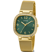 Guess Quartz Green Dial Gold Mesh Strap Watch For Women - GW0354L5