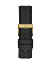 Guess Tailor Gold Dial Black Leather Strap Watch for Men - GW0389G2