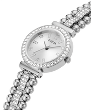 Guess Gala Diamonds Silver Dial Silver Steel Strap Watch for Women - GW0401L1