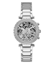Guess Solstice Diamonds Silver Dial Silver Steel Strap Watch for Women - GW0403L1