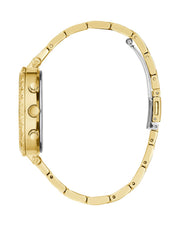 Guess Solstice Diamonds Gold Dial Gold Steel Strap Watch for Women - GW0403L2