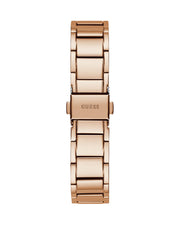 Guess Solstice Diamonds Rose Gold Dial Rose Gold Steel Strap Watch for Women - GW0403L3