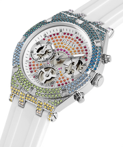 Guess Glitz Pride Limited Edition White Dial White Rubber Strap Watch for Women - GW0407L4