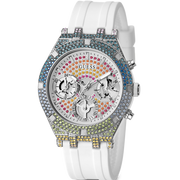 Guess Glitz Pride Limited Edition White Dial White Rubber Strap Watch for Women - GW0407L4