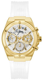 Guess Athena White Dial White Rubber Strap Watch for Women - GW0409L2