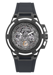 Guess Matrix Multifunction Grey Dial Grey Rubber Strap Watch for Men - GW0423G3