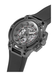 Guess Matrix Multifunction Grey Dial Grey Rubber Strap Watch for Men - GW0423G3