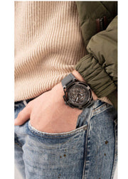 Guess Matrix Multifunction Grey Dial Grey Rubber Strap Watch for Men - GW0423G3
