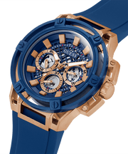 Guess Matrix Multifunction Blue Dial Blue Rubber Strap Watch For Men - GW0423G1