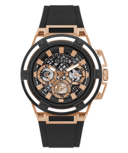 Guess Matrix Multifunction Black Dial Black Rubber Strap Watch For Men - GW0423G5